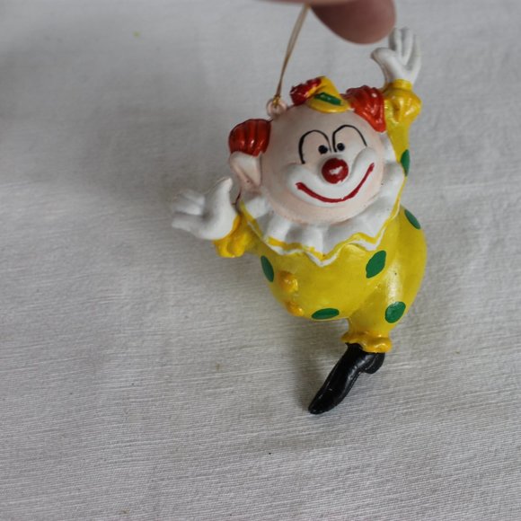 Plastic Blow Mold Ornament Lot Of 4 MCM Christmas Dancing Clowns Vintage Holiday - Picture 8 of 12